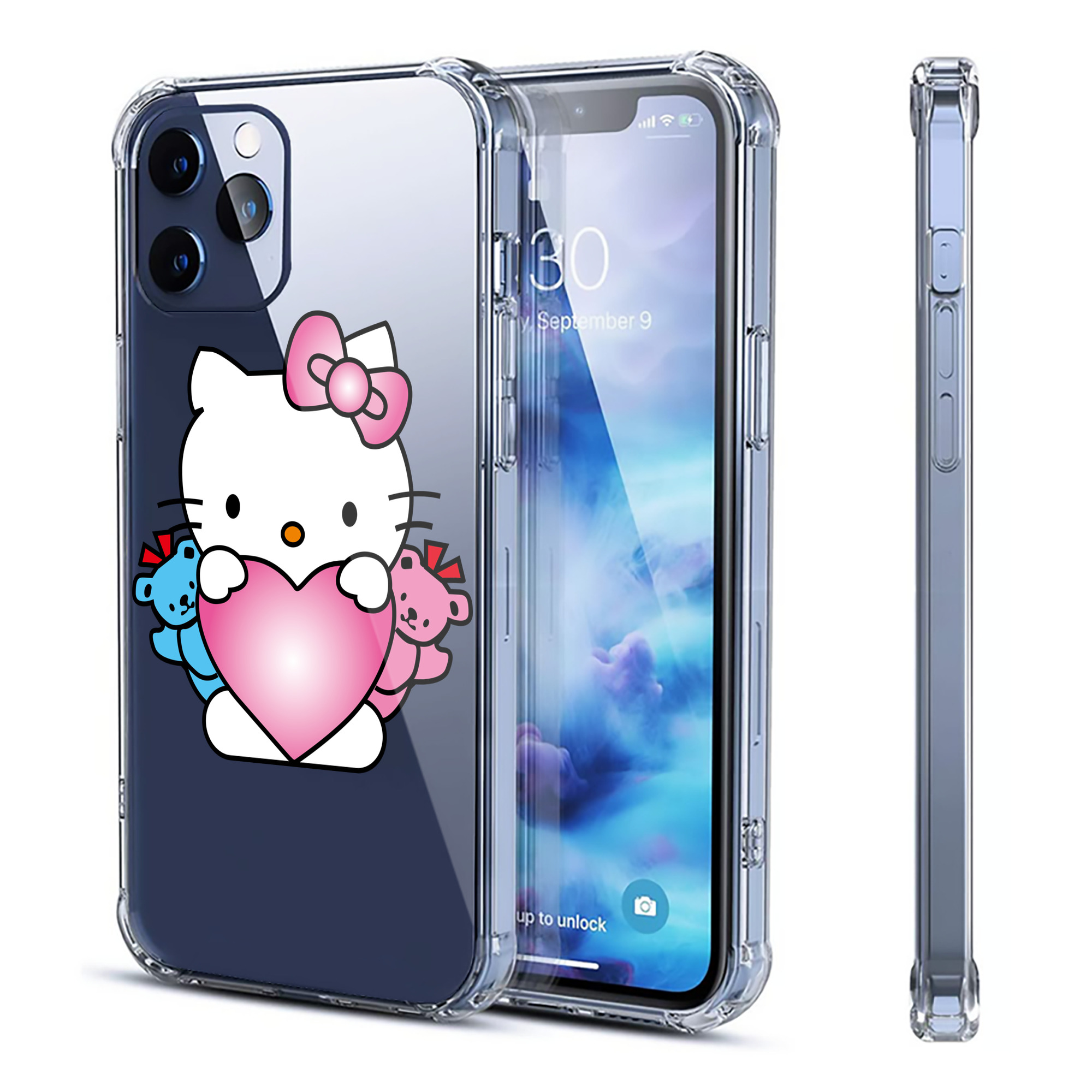 （画像用） Hello Kitty ハローキティ 【iPhone 12シリーズ対応】透明スマホケース（クリアソフトケース）